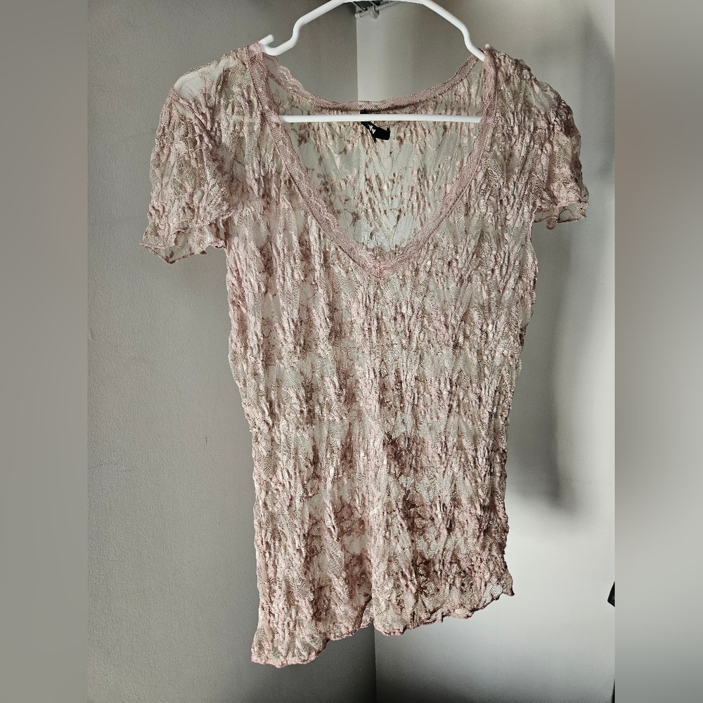 Baby pink lace top